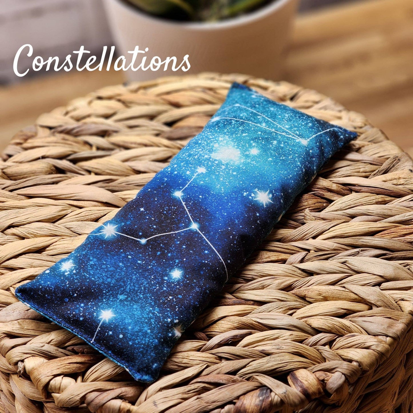 Aromatherapy Hot/Cold Weighted Eye Pillow - Moon and Sky fabrics: Lavender and Peppermint / Rice and Flaxseed Mix / Boho Sun