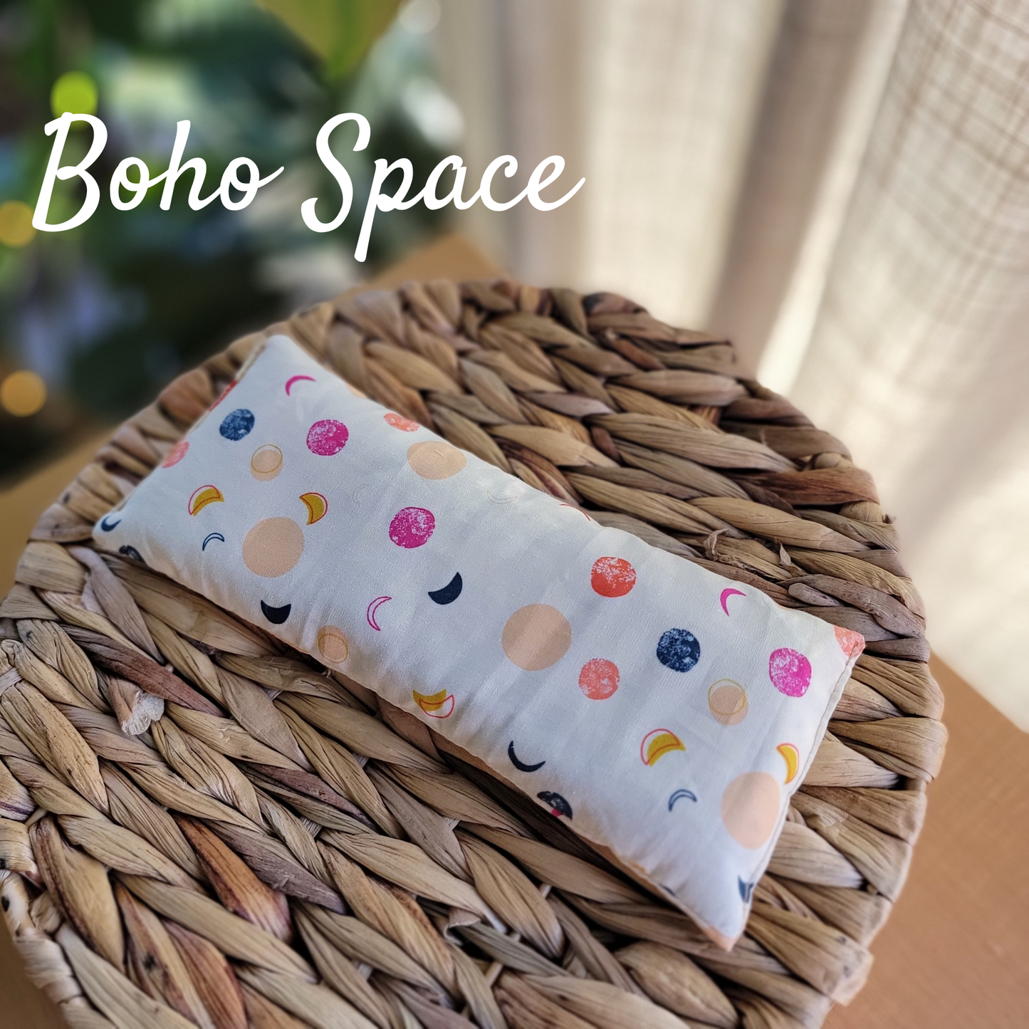 Aromatherapy Hot/Cold Weighted Eye Pillow - Moon and Sky fabrics: Lavender and Peppermint / Rice and Flaxseed Mix / Boho Sun