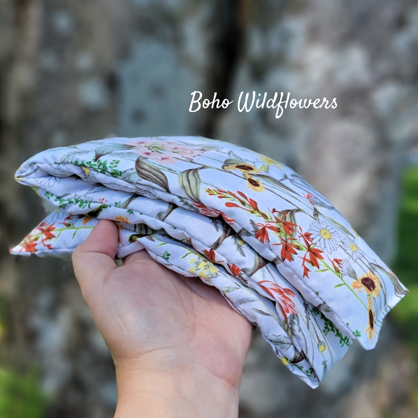 Aromatherapy Hot/Cold Weighted Neck Wraps - Patterns: Rice/Flaxseed Mix / Lavender & Peppermint / BumbleBees