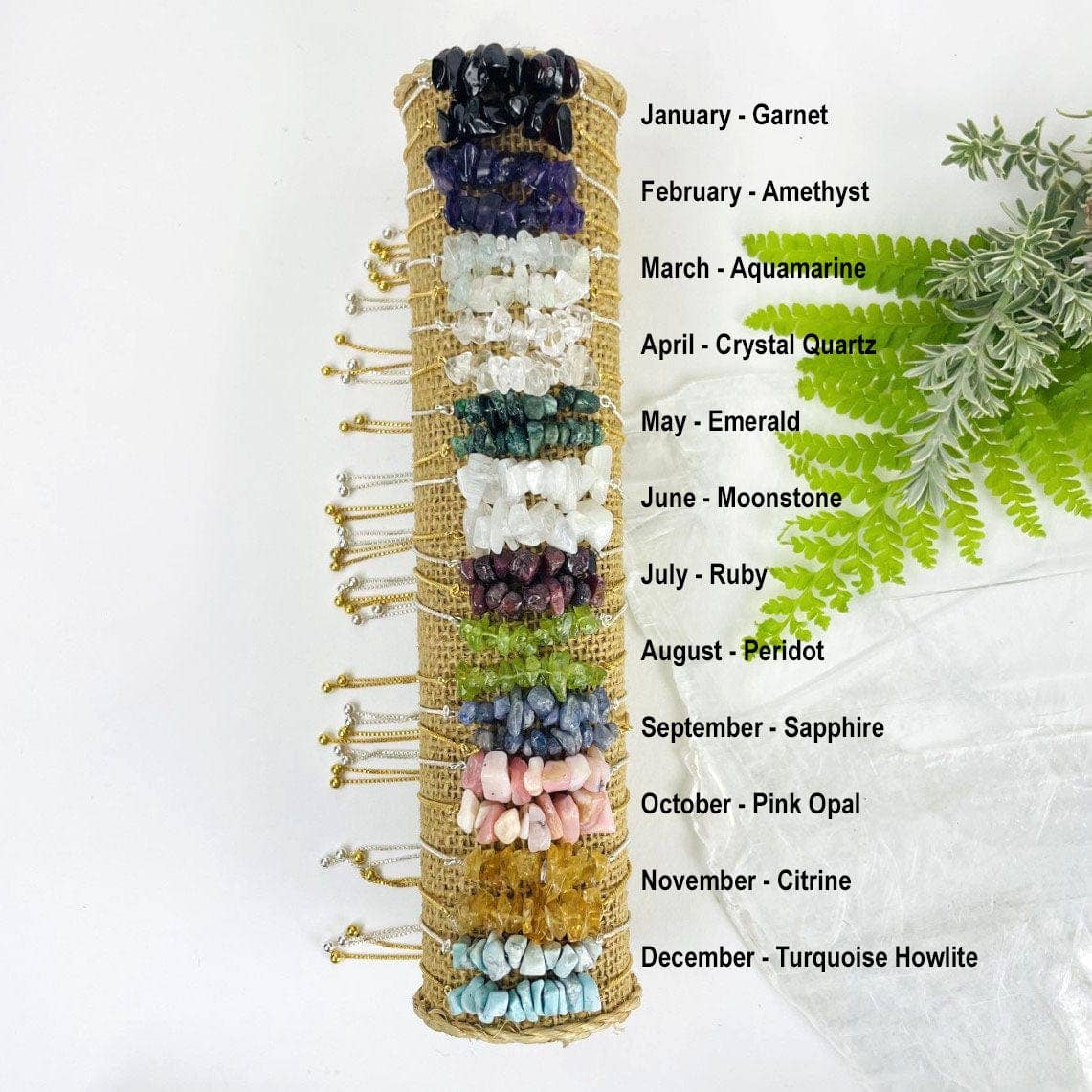 February Birthstone Bracelet -  Amethyst: Sterling silver