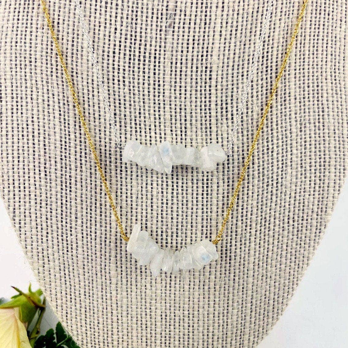 June Birthstone Necklace  - Moonstone: Gold over sterling