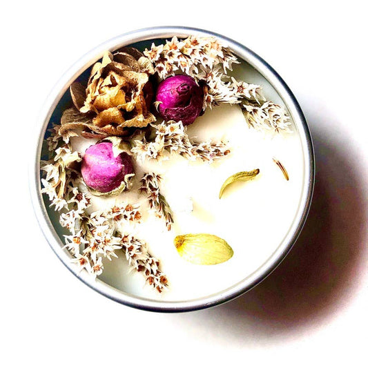 "Powdered Rose´" Botanical Floral Soy Candle: 2 oz.