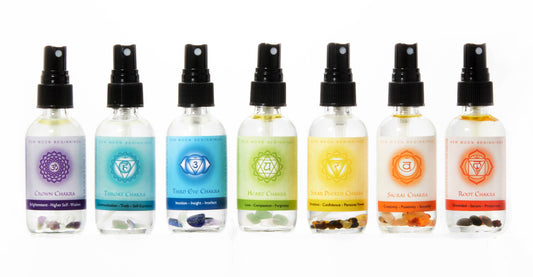 7 Chakra Balancing Spray, Essential Oil and Crystal Perfume: Set of all 7 Chakras